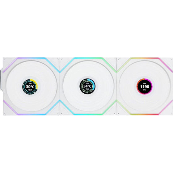 Lian Li Uni Fan TL-Lcd Wireless Reverse 120 White (3pCs & controller) Case Fan - (G99.12RTLLCD1W3W.00)