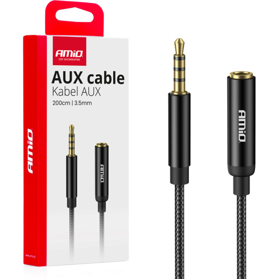 AMiO ������� �������� Aux Mini Jack ��� �������� 3.5mm �� ������ 3.5mm 2m - 1 ���. - (04296)