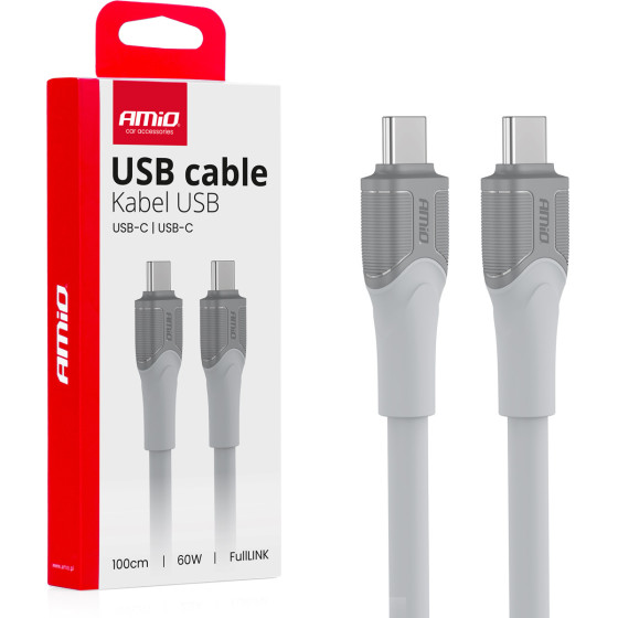 AMiO ������� �������� ��� ��������� ��������� ��� Usb Type C �� Usb Type C 100CM 60W ����� - 1 ���. - (04291)