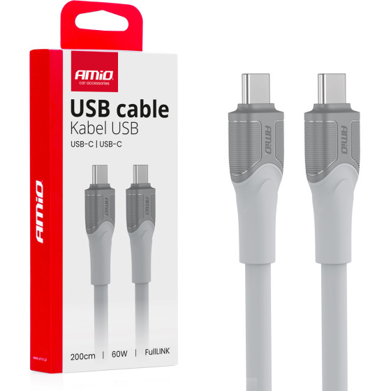 AMiO ������� �������� ��� ��������� ��������� ��� Usb Type C �� Usb Type C 200CM 60W ����� - 1 ���. - (04292)