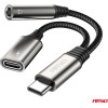 AMiO ������� �������� Usb ��� USB-C �� USB-C & ���������� ���������� Mini Jack 3.5mm ������ 10cm - 1 ���. - (04295)