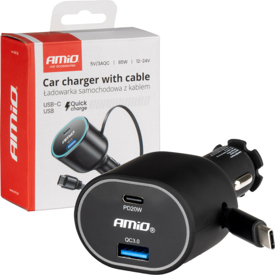 AMiO ��������� �������� �� 2 ����� USB-C 20W+USB-A Quick Charge 3.0 �� ������� USB-C 30W ����� - 1 ���. - (04176)