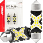 AMiO �������� ����������� 39mm 12/24V C5W 5500K 12xSmd 2016 CAN-Bus Festoon (�����) ���� - 2 ���. - (04237)