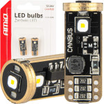 AMiO �������� T10 W5W 12V/24V Led CAN-Bus 3xSmd 3838 ����� 5500K ���� - 2 ���. - (04246)