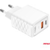 AMiO ��������� �� ������� ����� �� 2 ����� USB-A+USB-C 38W 100-240V ����� - 1 ���. - (04287)