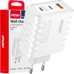 AMiO ��������� �� ������� ����� �� 3 ����� 2xUSB-C+USB-A 65W 100-240V ����� - 1 ���. - (04289)