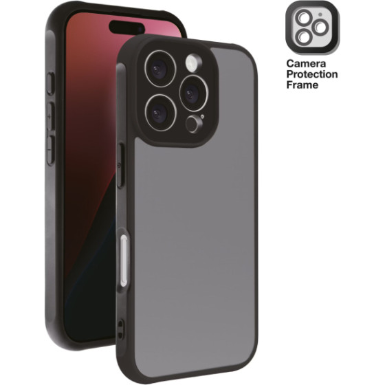 Vivanco Frosted Cover Iphone 16 Pro Semi transparent/Black Backcover - (64231)