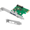 Powertech ����� ��������� Pcie �� 2x Usb & 1x USB-C 5Gbps, 66x68mm - (ST627)