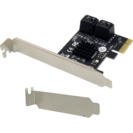 Powertech ����� ��������� Pcie �� 4x Sata Iii 6Gbps, 95x69mm - (ST561)