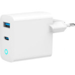Gembird Fast Usb Charger Gan 2-Port 65w Usb Type-C + USB-a Led White - (TA-UC-PDQC65L-W-01)