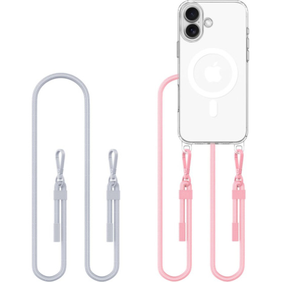 Tech-Protect Flexair Chain Mag Case Iphone 16 Grey Pink Backcover - (TPFCMIP16GP)