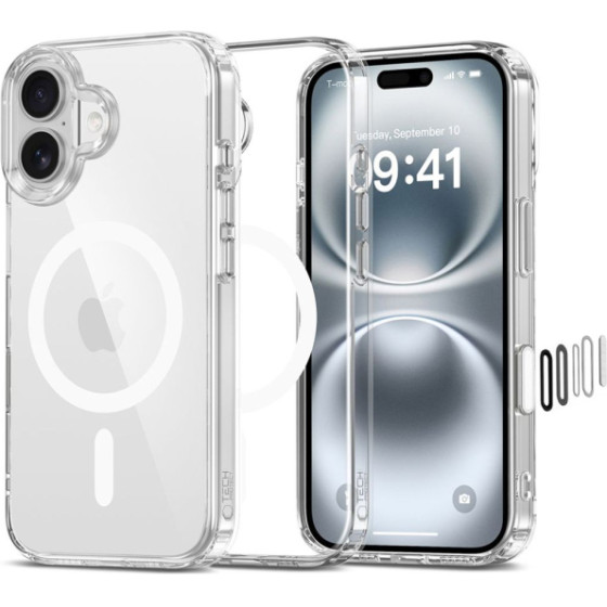 Tech-Protect Flexair Hybrid Cc Mag Case Iphone 16 Clear Backcover - (TPFHMIP16)