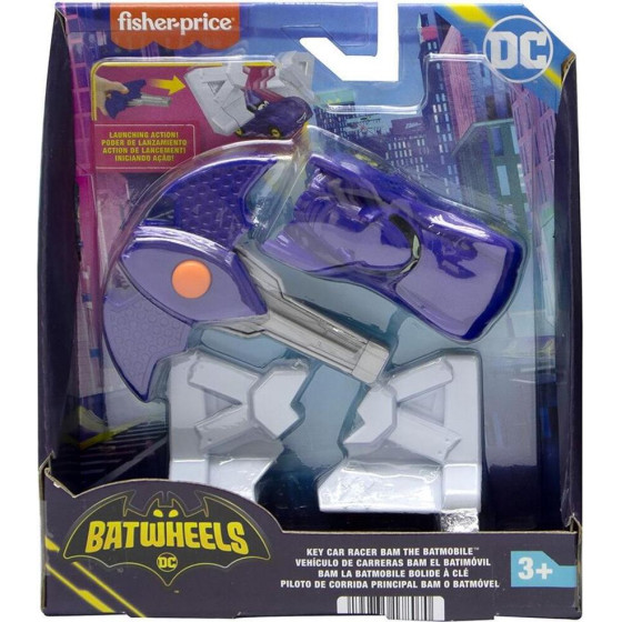 Fisher-Price Dc Batwheels - Key Car Racer Bam The Batmobile Vehicle (HRJ54)