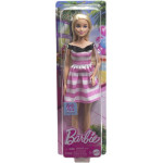Mattel Barbie 65th Anniversary - Blonde Doll With Pink Striped Dress (HTH66)