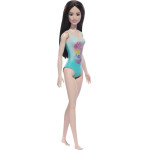 Mattel Barbie: Beach - Black Hair Doll Wearing Tropical Blue Swimsuit (HXX51)