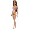 Mattel Barbie: Beach - Light Brown Hair Doll Wearing Tropical Pink And Orange Swimsuit (HXX50)