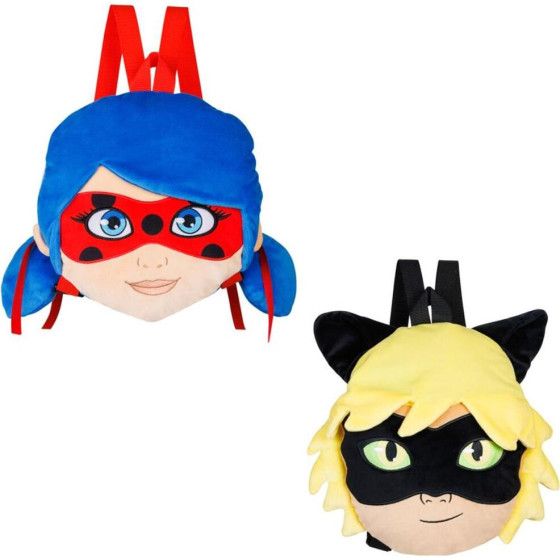 P.M.I. Miraculous Plush Backpacks 30cm (Random-2 characters to collect-Lady Bug/Black-Cat Noar) (MLB7008)