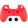 Spartan Gear - Controller Silicon Skin Cover And Thumb Grips (Compatible With Playstation 4) (colour: Red)