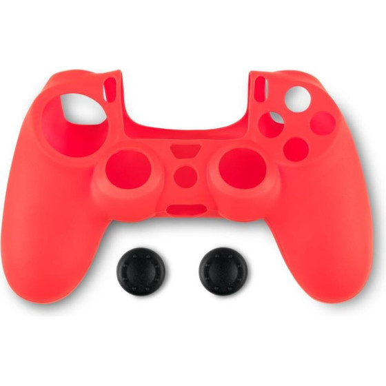 Spartan Gear - Controller Silicon Skin Cover And Thumb Grips (Compatible With Playstation 4) (colour: Red)