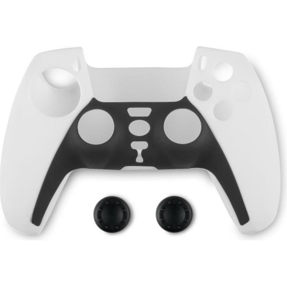 Spartan Gear - Controller Silicon Skin Cover And Thumb Grips (Compatible With Playstation 5) (colour: Black/White)