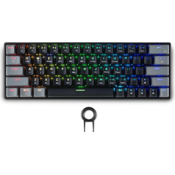 Spartan Gear - Pegasus 2 Rgb Wired Wireless 63 Keys Mechanical Gaming Keyboard (color: Black/Grey)