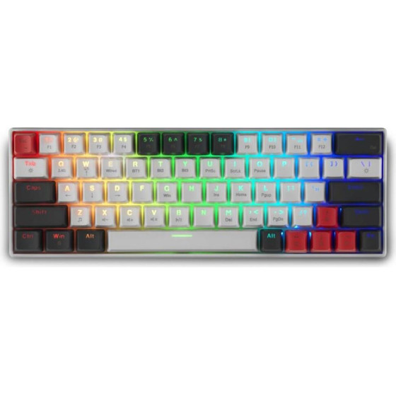 Spartan Gear - Pegasus 2 Rgb Wired Wireless 63 Keys Mechanical Gaming Keyboard (color: White/Grey)