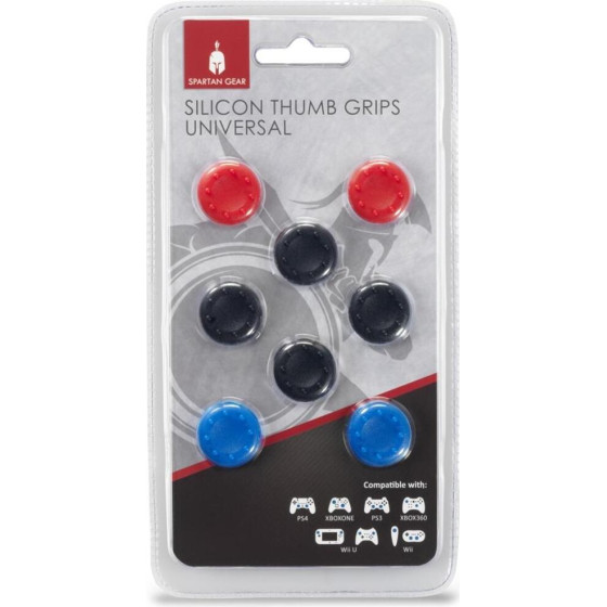 Spartan Gear - Silicon Thumb Grips Universal (8pCs - colour: 4pCs Black, 2pCs Red, 2pCs Blue)