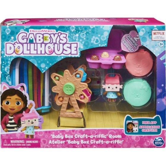 Spin Master Gabbys Dollhouse: Baby Box Craft-a-Riffic Room - Art Study Deluxe Room Set (6064151)