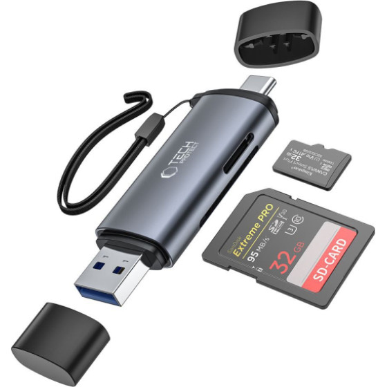Tech-Protect Tech Protect Ultra�oost Card Reader Sd & Microsd Grey - (TPCRG)