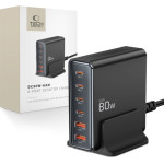 Tech-Protect Travel Desktop Charger 6 Port PD80W/QC3.0 Black - (TPDC4P80WB)