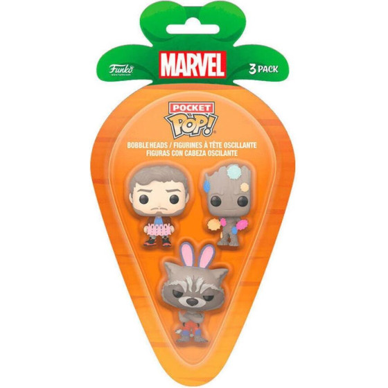 Funko 3-Pack Carrot Pocket Pop!: Guardians Of The Galaxy (PDQ) Vinyl Figures