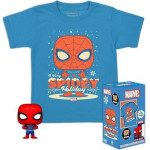 Funko Pocket Pop! Tee (Child): Marvel - Holiday Spiderman Vinyl Figure T-Shirt (L)
