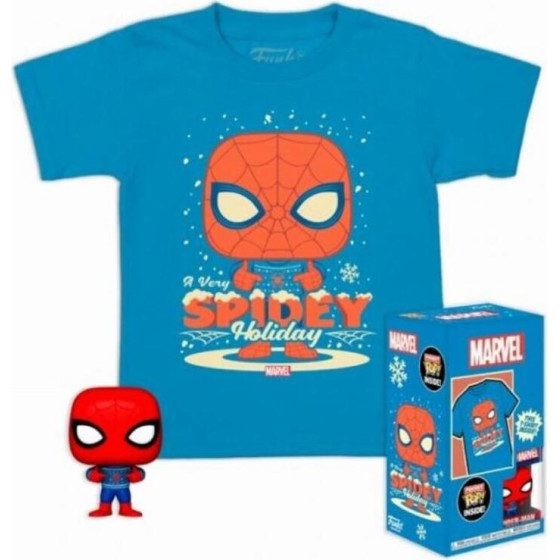 Funko Pocket Pop! Tee (Child): Marvel - Holiday Spiderman Vinyl Figure T-Shirt (XL)