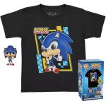 Funko Pocket Pop! Tee (Child): Sonic (Flocked) Vinyl Figure And T Shirt (L)