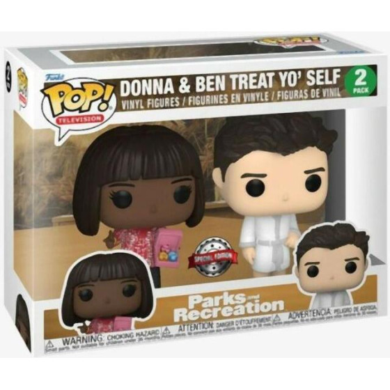 Funko Pop! 2-Pack Television: Parks And Recreation - Donna Ben Treat Yo Self (Special Edition) Vinyl Figures