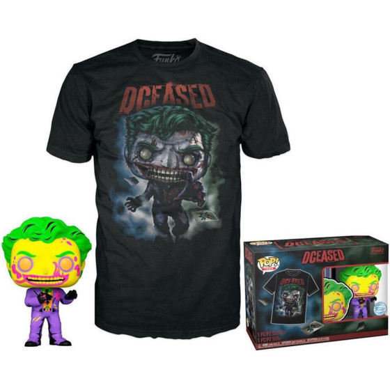Funko Pop! Tee (Adult): Comic Cover Dc - The Joker (Blacklight) (Special Edition) Vinyl Figure T-Shirt (L)