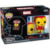Funko Pop! Tee (Adult): Marvel - Holiday Iron Man (Glows In The Dark) Vinyl Figure T-Shirt (M)