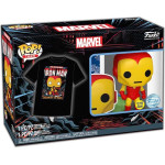 Funko Pop! Tee (Adult): Marvel - Holiday Iron Man (Glows In The Dark) Vinyl Figure T-Shirt (M)