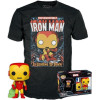 Funko Pop! Tee (Adult): Marvel - Holiday Iron Man (Glows In The Dark) Vinyl Figure T-Shirt (S)