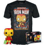 Funko Pop! Tee (Adult): Marvel - Holiday Iron Man (Glows In The Dark) Vinyl Figure T-Shirt (S)