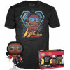 Funko Pop! Tee (Adult): Marvel Black Panther Wakanda Forever - Iron Heart Riri Williams (Glows In The Dark) Bobble-Head Vinyl Figure And T Shirt (S)