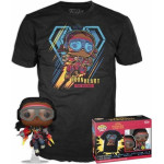 Funko Pop! Tee (Adult): Marvel Black Panther Wakanda Forever - Iron Heart Riri Williams (Glows In The Dark) Bobble-Head Vinyl Figure And T Shirt (S)