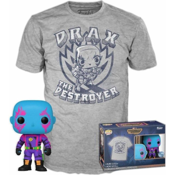 Funko Pop! Tee (Adult): Marvel Guardians Of The Galaxy Volume 3 - Drax (Blacklight) (Special Edition) Vinyl Figure And T-Shirt (XL)