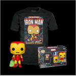 Funko Pop! Tees (Adult): Marvel - Holiday Iron Man (Glows In The Dark) Vinyl Figure T-Shirt (XL)
