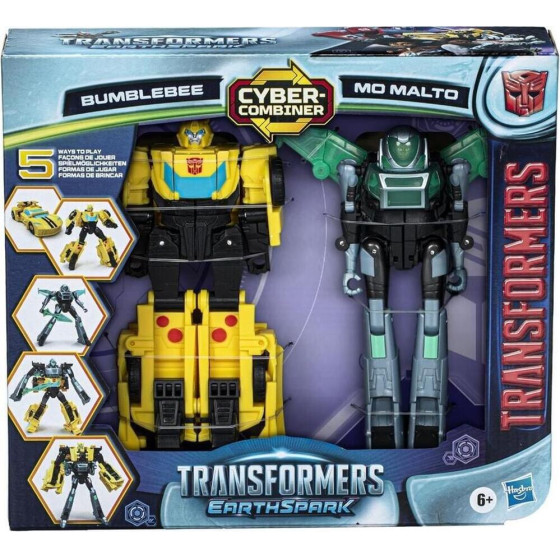 Hasbro Transformers Earthspark: Cyber-Combiner - Bumblebee Mo Malto Action Figures (F8439)