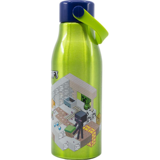 Stor: Minecraft - Isometric Flexi Handle Aluminium Bottle (760ml) (40461)