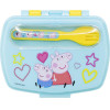 Stor: Peppa Pig Core 2022 - Funny Sandwich Box With Cutlery (13909)