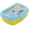 Stor: Peppa Pig Core 2022 - Funny Sandwich Box With Cutlery (13909)