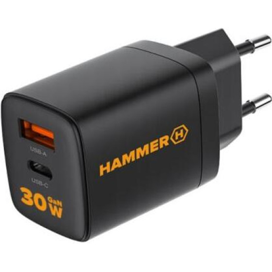 Hammer ��������� �������� ������� �������� Rapidcharge Duo �� ����� ����� Usb A & Usb C Pd 30W ����� - (AKC001408)