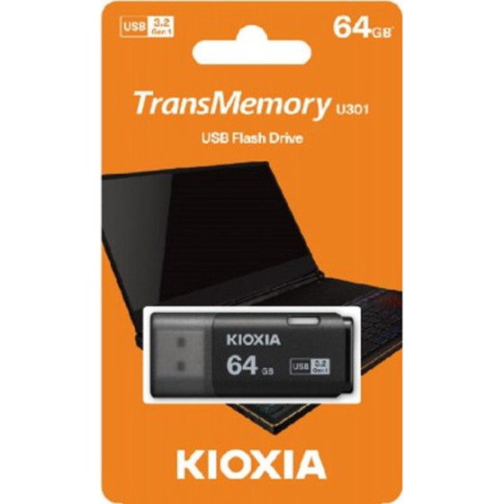 Kioxia Usb 3.2 Flash Stick 64GB Hayabusa Black U301 - (LU301K064GG4)